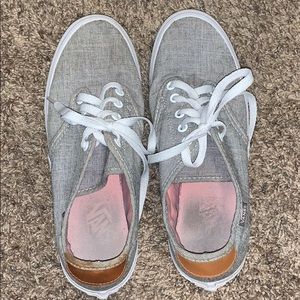 Gently used light grey canvas vans